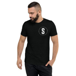 Saturo Sounds "S" Short Sleeve T-shirt  - front and back - Black